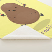 Cute happy potato springtouw cartoon sherpa deken (3/4)
