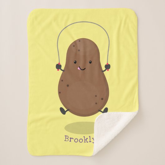 Cute happy potato springtouw cartoon sherpa deken (Voorkant)