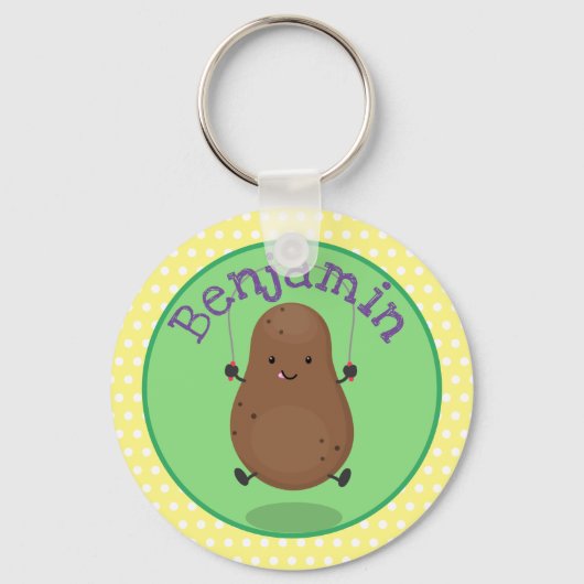 Cute happy potato springtouw cartoon sleutelhanger (Voorkant)