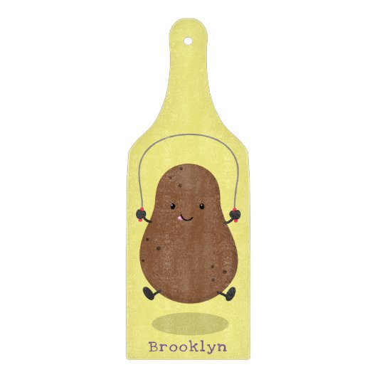 Cute happy potato springtouw cartoon snijplank (Voorkant)