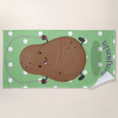 Cute happy potato springtouw cartoon strandlaken (Voorkant)