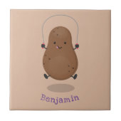 Cute happy potato springtouw cartoon tegeltje (Voorkant)
