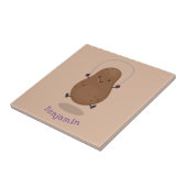 Cute happy potato springtouw cartoon tegeltje (Zijkant)