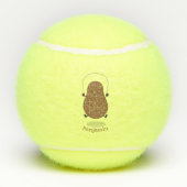 Cute happy potato springtouw cartoon tennisballen (Achterkant)