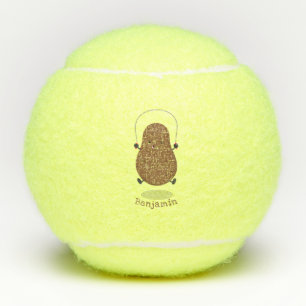 Cute happy potato springtouw cartoon tennisballen