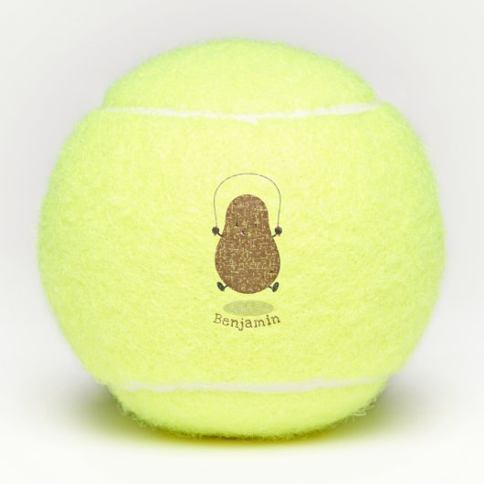 Cute happy potato springtouw cartoon tennisballen (Voorkant)