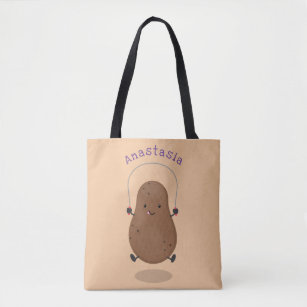 Cute happy potato springtouw cartoon tote bag
