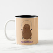 Cute happy potato springtouw cartoon tweekleurige koffiemok (Links)