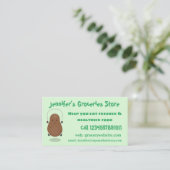 Cute happy potato springtouw cartoon visitekaartje (Staand voorkant)