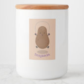 Cute happy potato springtouw cartoon voedselcontainer etiket (Voorkant)