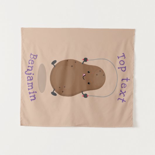 Cute happy potato springtouw cartoon wandkleed (Voorkant (horizontaal))