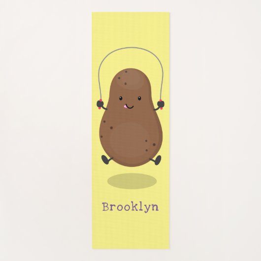 Cute happy potato springtouw cartoon yogamat (Voorkant)