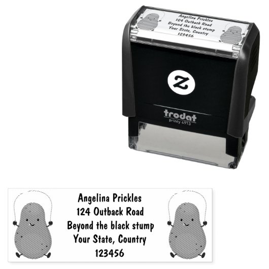 Cute happy potato springtouw cartoon  zelfinktende stempel (In situ)