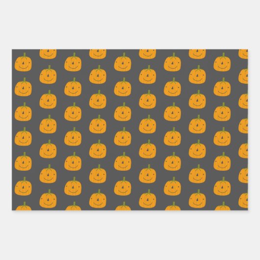 Cute Happy pumpkin Halloween Inpakpapier Vel (Voorkant 2)