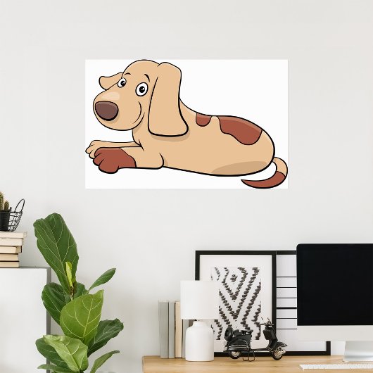 Cute Happy Puppy Brown Dog Poster