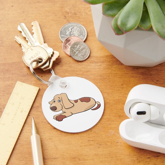 Cute Happy Puppy Brown Dog Sleutelhanger