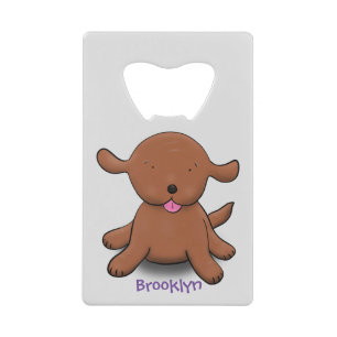 Cute happy puppy cartoon creditkaart flessenopener