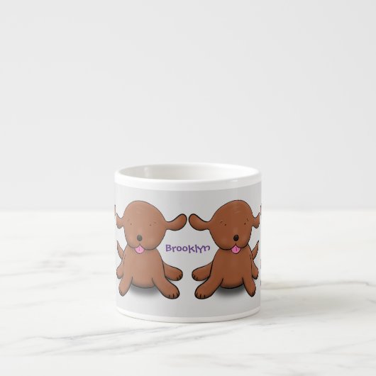Cute happy puppy cartoon espresso kop (Voorkant)