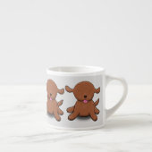 Cute happy puppy cartoon espresso kop (Rechts)
