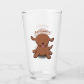 Cute happy puppy cartoon glas (Achterkant)
