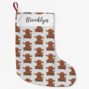 Cute happy puppy cartoon kleine kerstsok