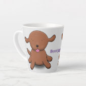 Cute happy puppy cartoon latte mok (Linkerhoek)