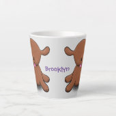 Cute happy puppy cartoon latte mok (Voorkant)