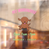 Cute happy puppy cartoon raamsticker (Vel 2)