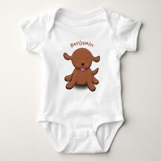 Cute happy puppy cartoon romper (Voorkant)