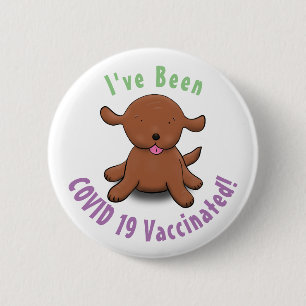 Cute happy puppy cartoon ronde button 5,7 cm