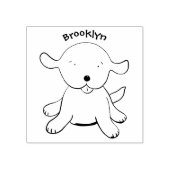 Cute happy puppy cartoon rubberstempel (Afrduk)