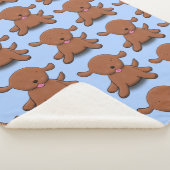 Cute happy puppy cartoon sherpa deken (3/4)