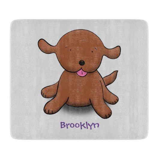 Cute happy puppy cartoon snijplank (Voorkant)