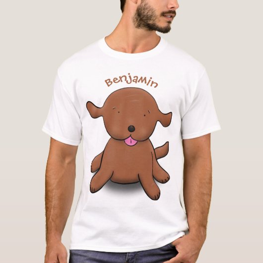 Cute happy puppy cartoon t-shirt (Voorkant)