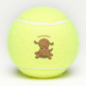 Cute happy puppy cartoon tennisballen (Achterkant)