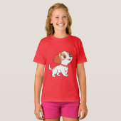 Cute Happy Puppy Kids T-Shirt (Voorkant volledig)