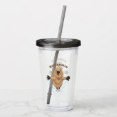 Cute happy quokka cartoon illustratie acryl drinkbeker (Achterkant)