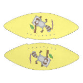 Cute happy raccoon baby illustratie american football (Panelen)