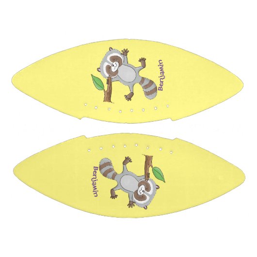 Cute happy raccoon baby illustratie american football (Panelen)