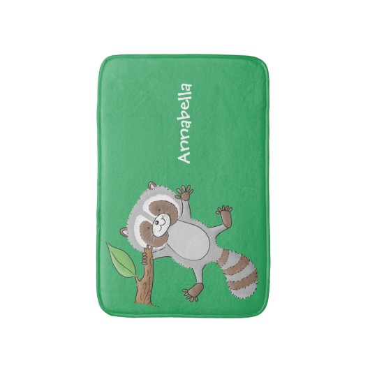 Cute happy raccoon baby illustratie badmat (Voorkant Verticaal)