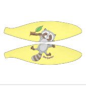 Cute happy raccoon baby illustratie basketbal (Panelen)