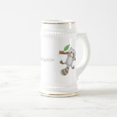 Cute happy raccoon baby illustratie bierpul (Voorkant rechts)