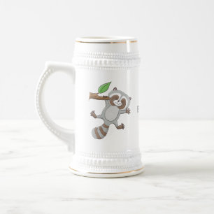 Cute happy raccoon baby illustratie bierpul