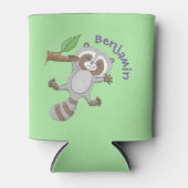 Cute happy raccoon baby illustratie blikjeskoeler (Voorkant)