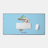 Cute happy raccoon baby illustratie bureaumat (Keyboard & Muis)