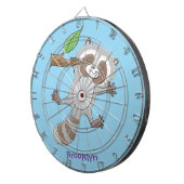 Cute happy raccoon baby illustratie dartbord (Voorkant Rechts)