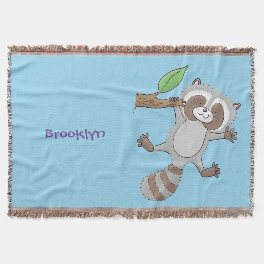 Cute happy raccoon baby illustratie deken (Voorkant)