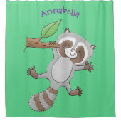 Cute happy raccoon baby illustratie douchegordijn (Voorkant)