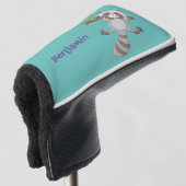 Cute happy raccoon baby illustratie golfheadcover (3/4 voorkant)