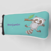Cute happy raccoon baby illustratie golfheadcover (Voorkant)